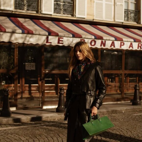 Free People Deadwood Terra Recycled Leather Trench Coat - Large  - NWT - Picture 15 of 16